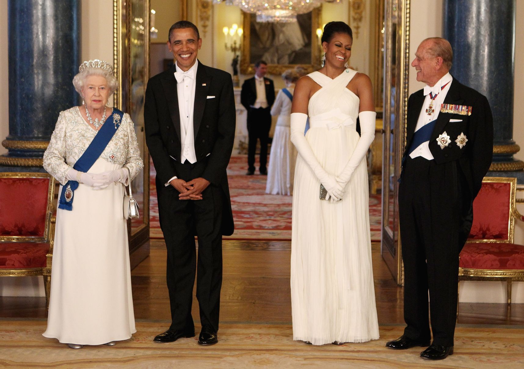 2011: Queen Elizabeth II, Barack Obama, Michelle Obama and Prince Philip